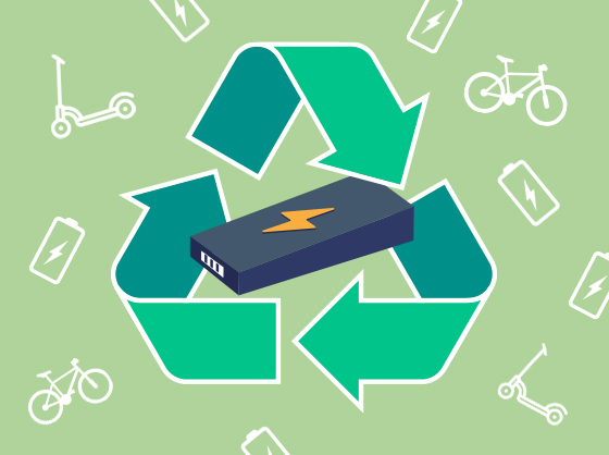 recyclage des batteries de velos électrique et trotinettes