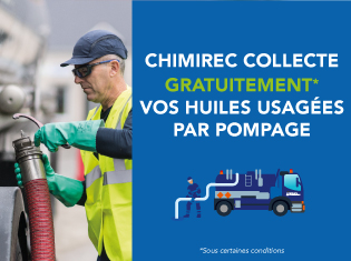 Collecte en pompage gratuite par l’intermédiaire d’une des filiales du Groupe CHIMIREC Collecte en pompage gratuite par l’intermédiaire d’une des filiales du Groupe CHIMIREC